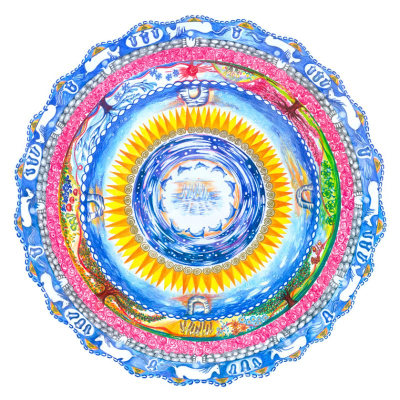 Mandala Poznej svůj cíl - deska (Ø 50cm)